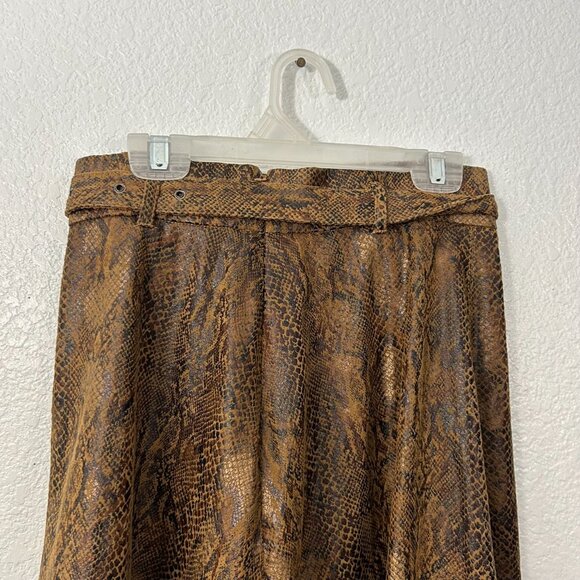 Vila Faux Suede Snakeskin High Waisted Midi Skirt - Picture 7 of 7